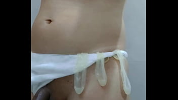 [Cumshot, Cumshot Filled Condoms, With Thick] Wearing Panty With Thick Cumshot Filled Condoms